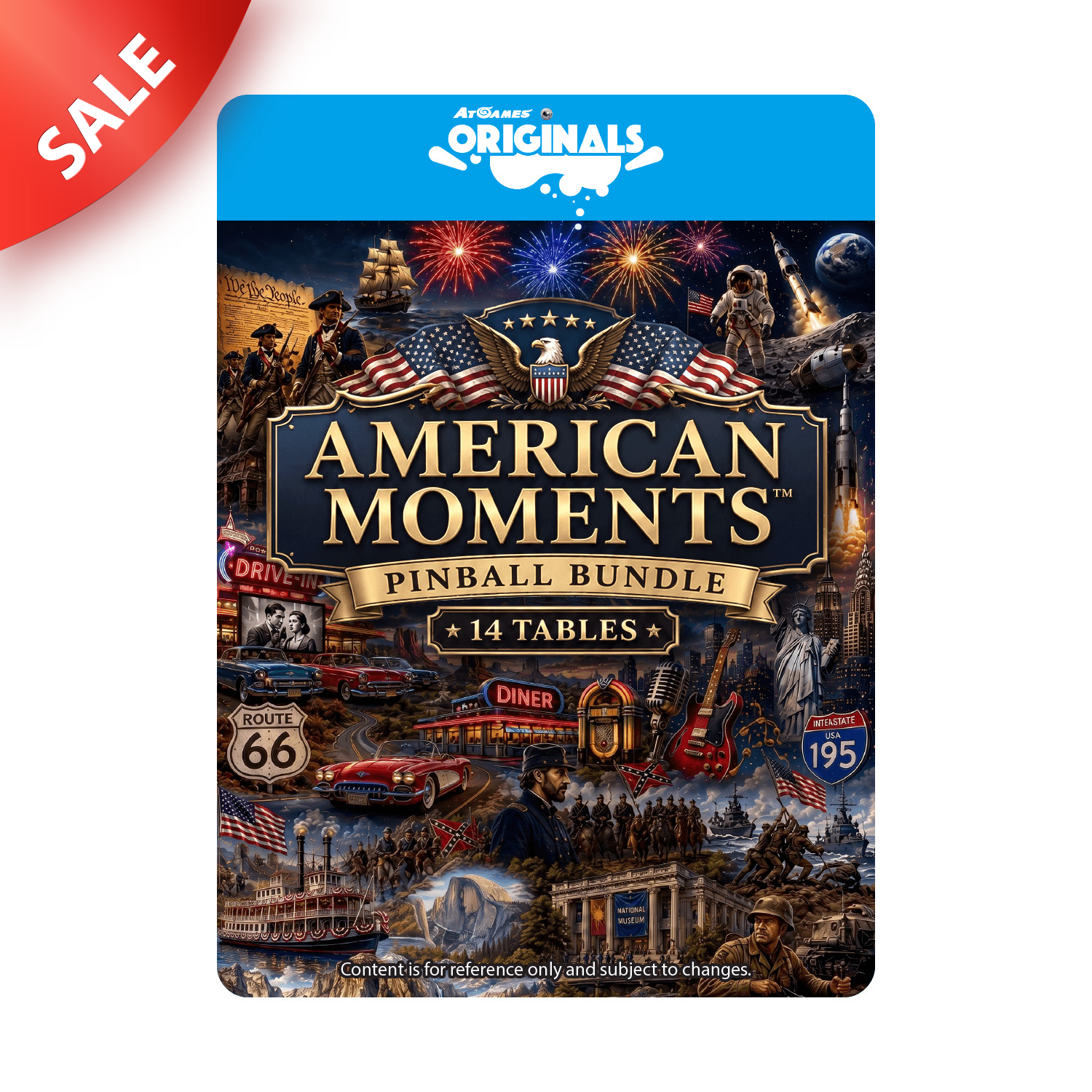 Preorder - American Moments™ Pinball Bundle – 14 Tables (For Legends Pinball HD and Legends Pinball Micro HD Only)