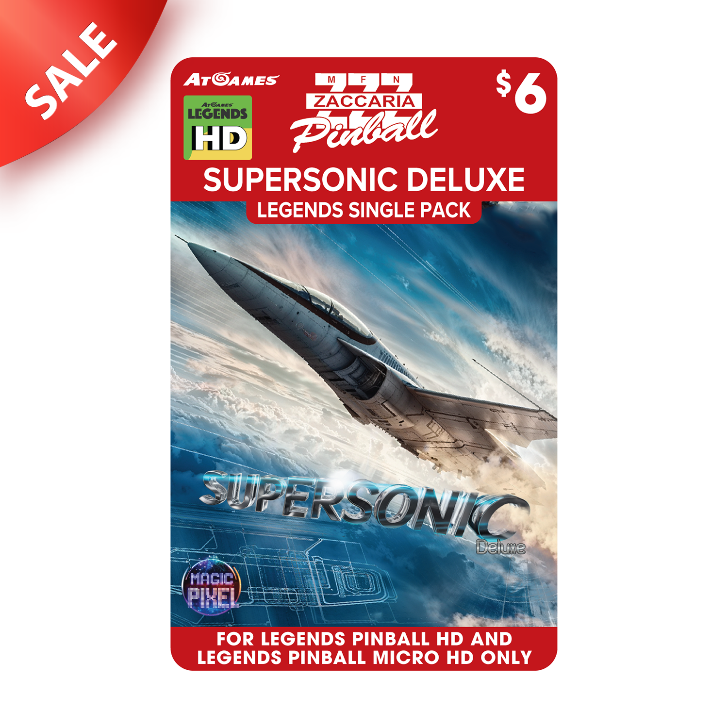 Zaccaria Supersonic Deluxe Legends Single Pack (For Legends Pinball HD and Legends Pinball Micro HD Only)