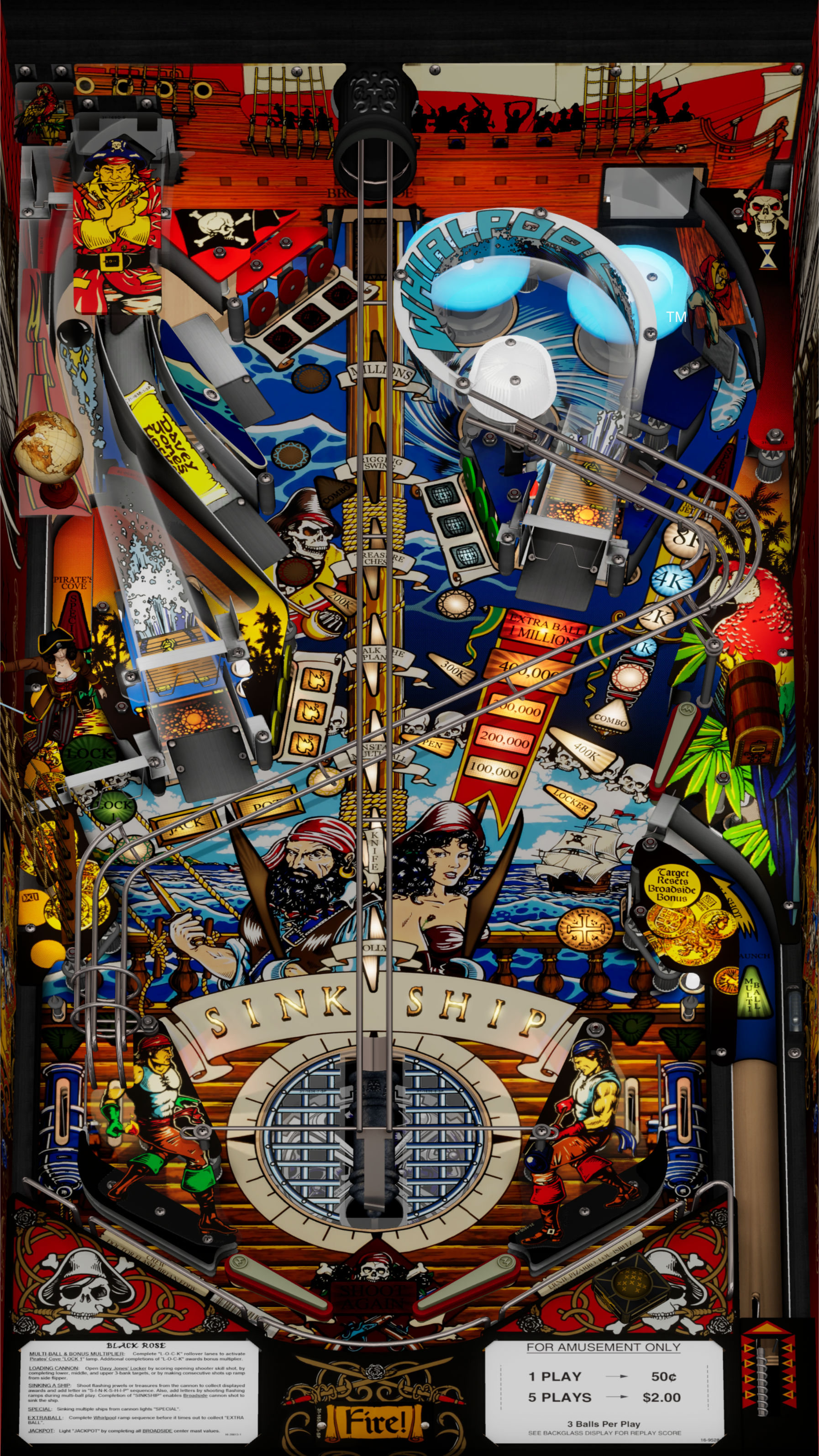 Williams™ Pinball: Black Rose™ Legends Single Pack (For Legends 4K™ Pinball ONLY)