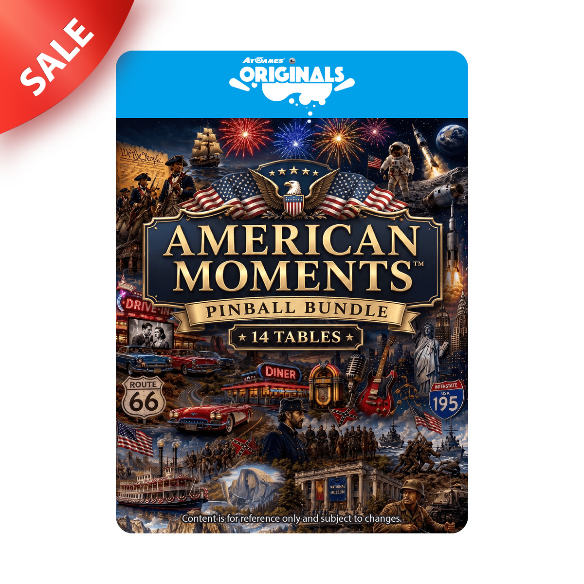 Preorder - American Moments™ Pinball Bundle – 14 Tables (For Legends Pinball HD and Legends Pinball Micro HD Only)