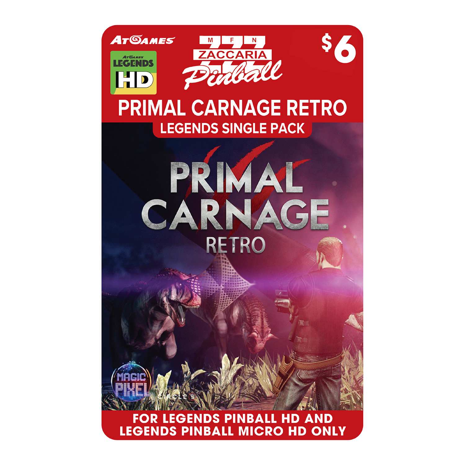 Zaccaria Pinball Primal Carnage Retro Legends Single Pack (For Legends Pinball HD and Legends Pinball Micro HD Only)