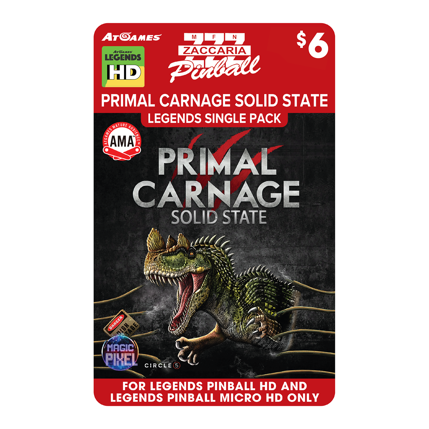 Zaccaria Primal Carnage Solid State Legends Single Pack (For Legends Pinball HD and Legends Pinball Micro HD Only)