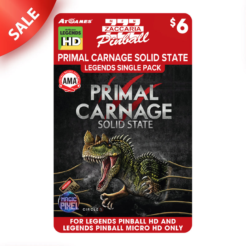 Zaccaria Primal Carnage Solid State Legends Single Pack (For Legends Pinball HD and Legends Pinball Micro HD Only)