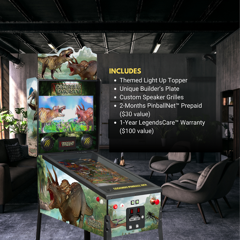 AtGames Affordable Financing Legends Pinball 4KP Dinosaur Dynasty Initial Payment $500