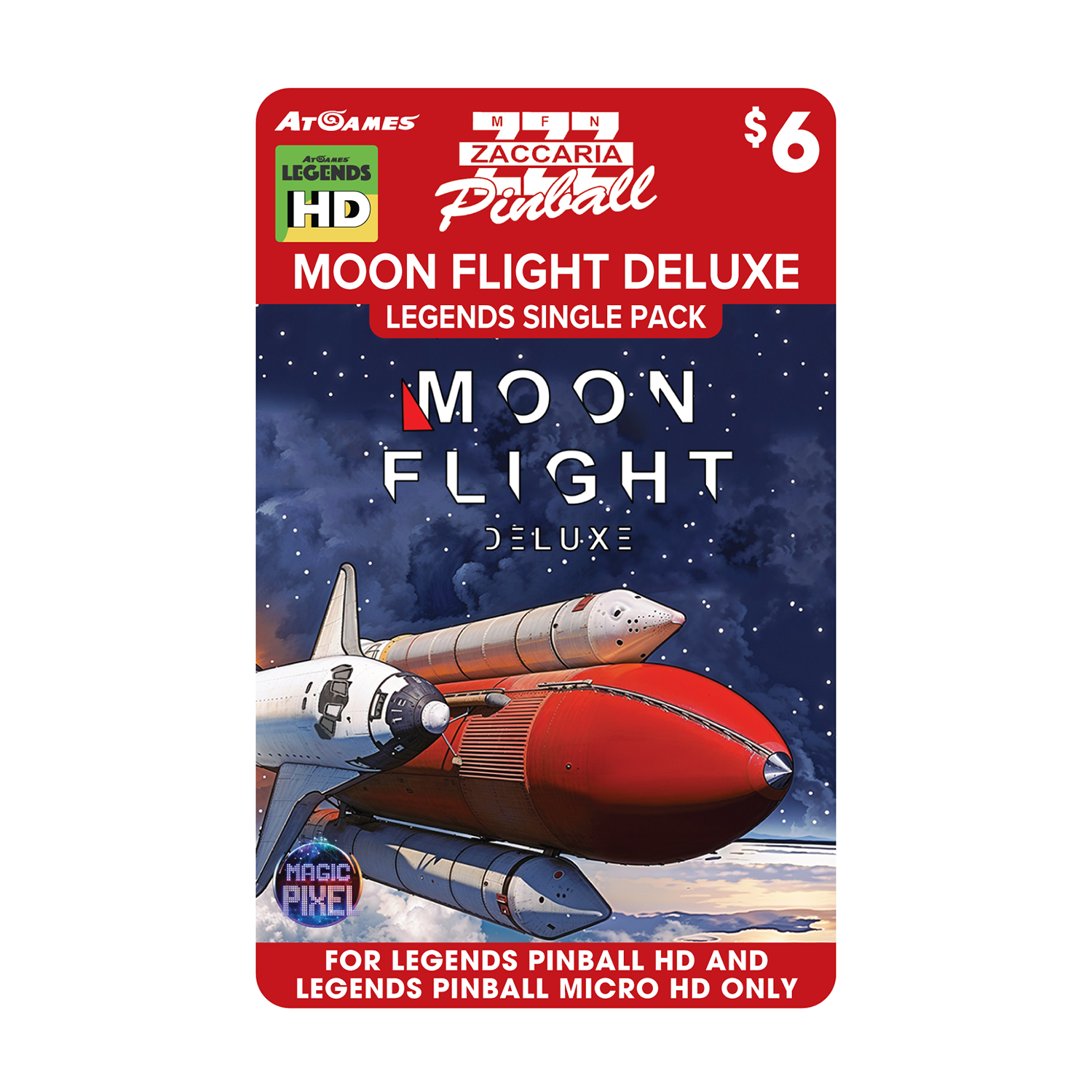 Zaccaria Moon Flight Deluxe Single Pack (For Legends Pinball HD and Legends Pinball Micro HD Only)