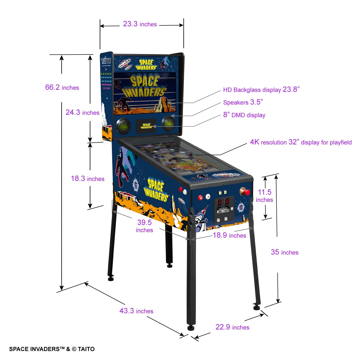 Legends Pinball 4KP SPACE INVADERS™ Premium Starter with SSF Kit™ Preinstalled